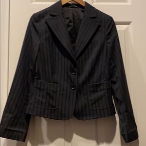 Black striped suit jacket